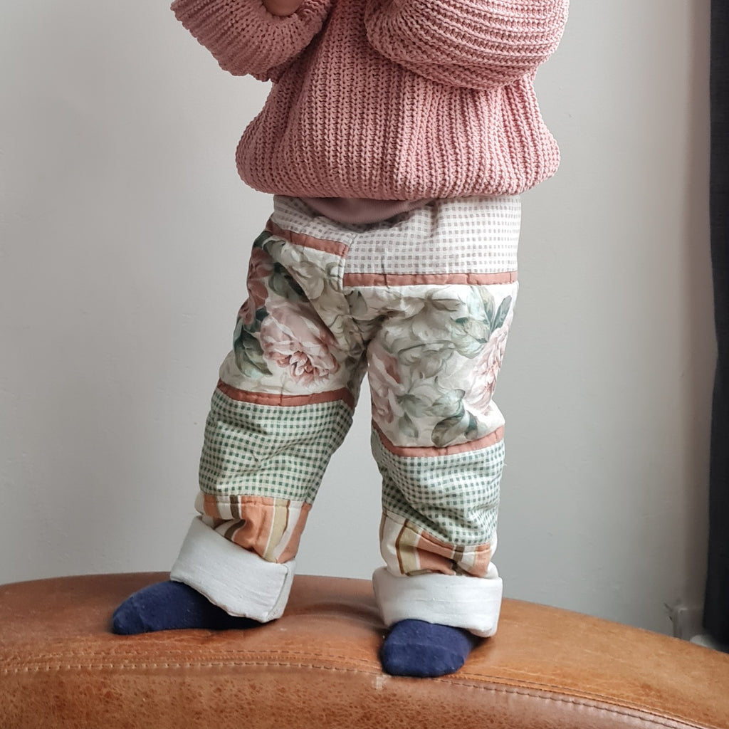 Girls Floral and Gingham Quilted Trousers