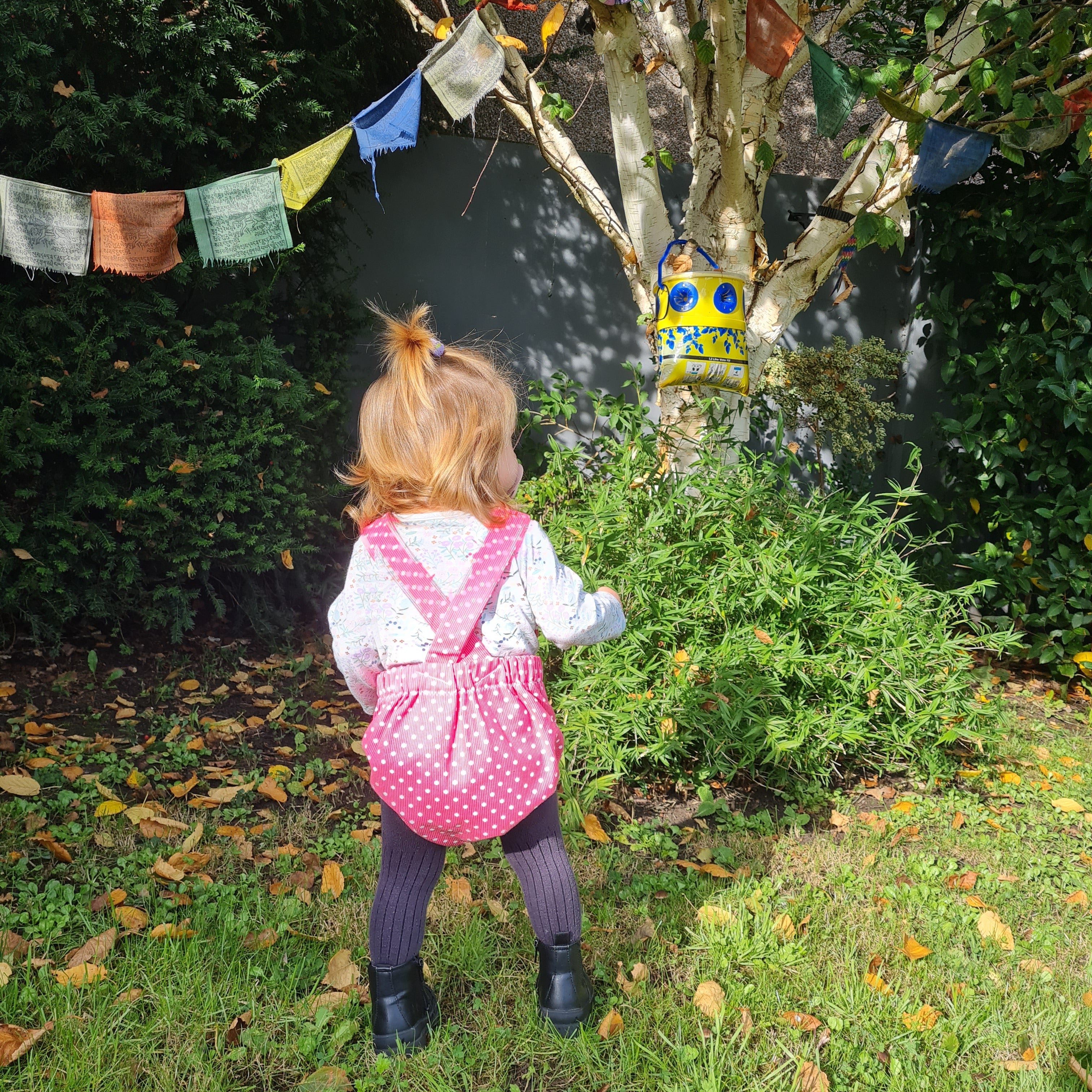 Polka dot girls romper