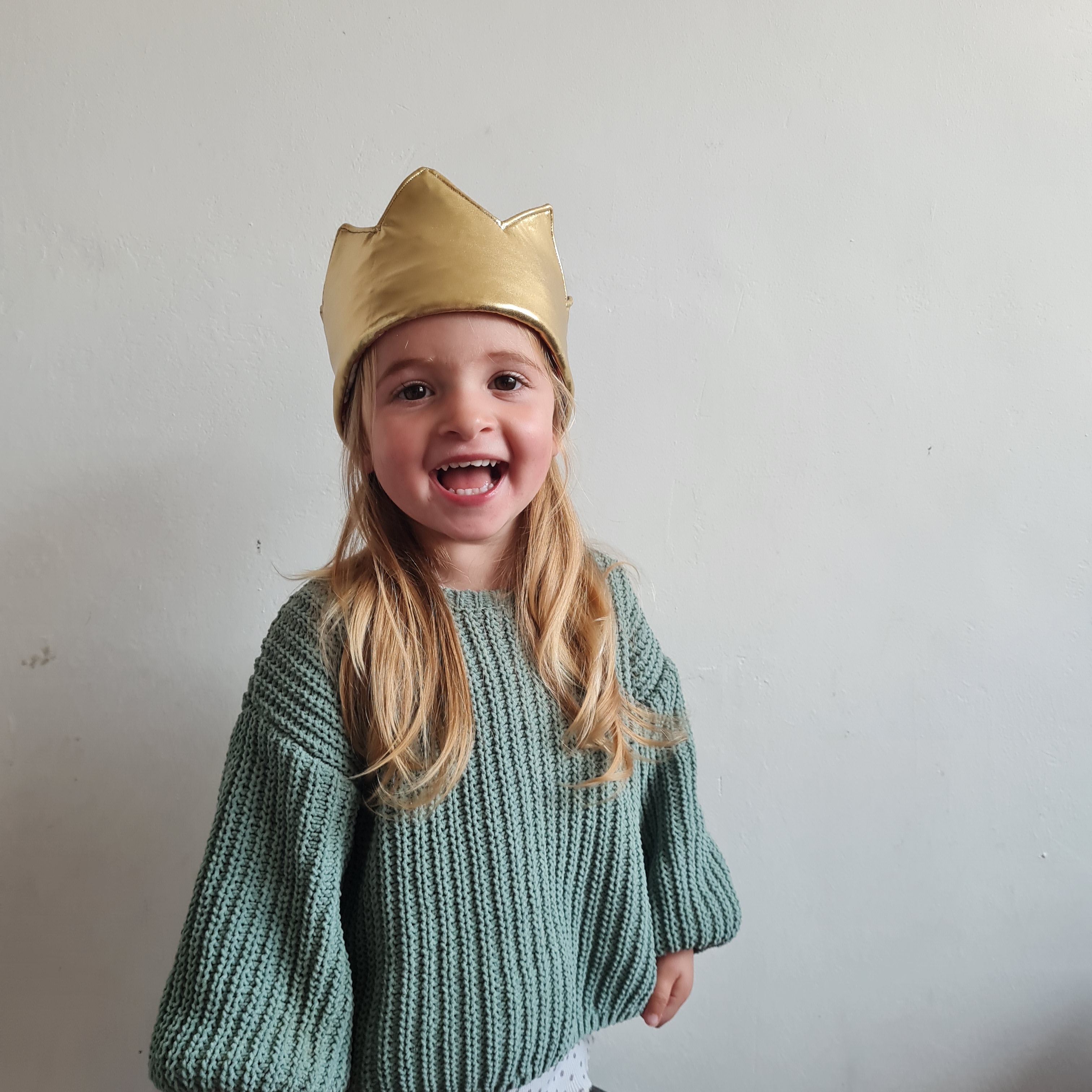 Reversible Quilted And Gold Baby And Child Crown