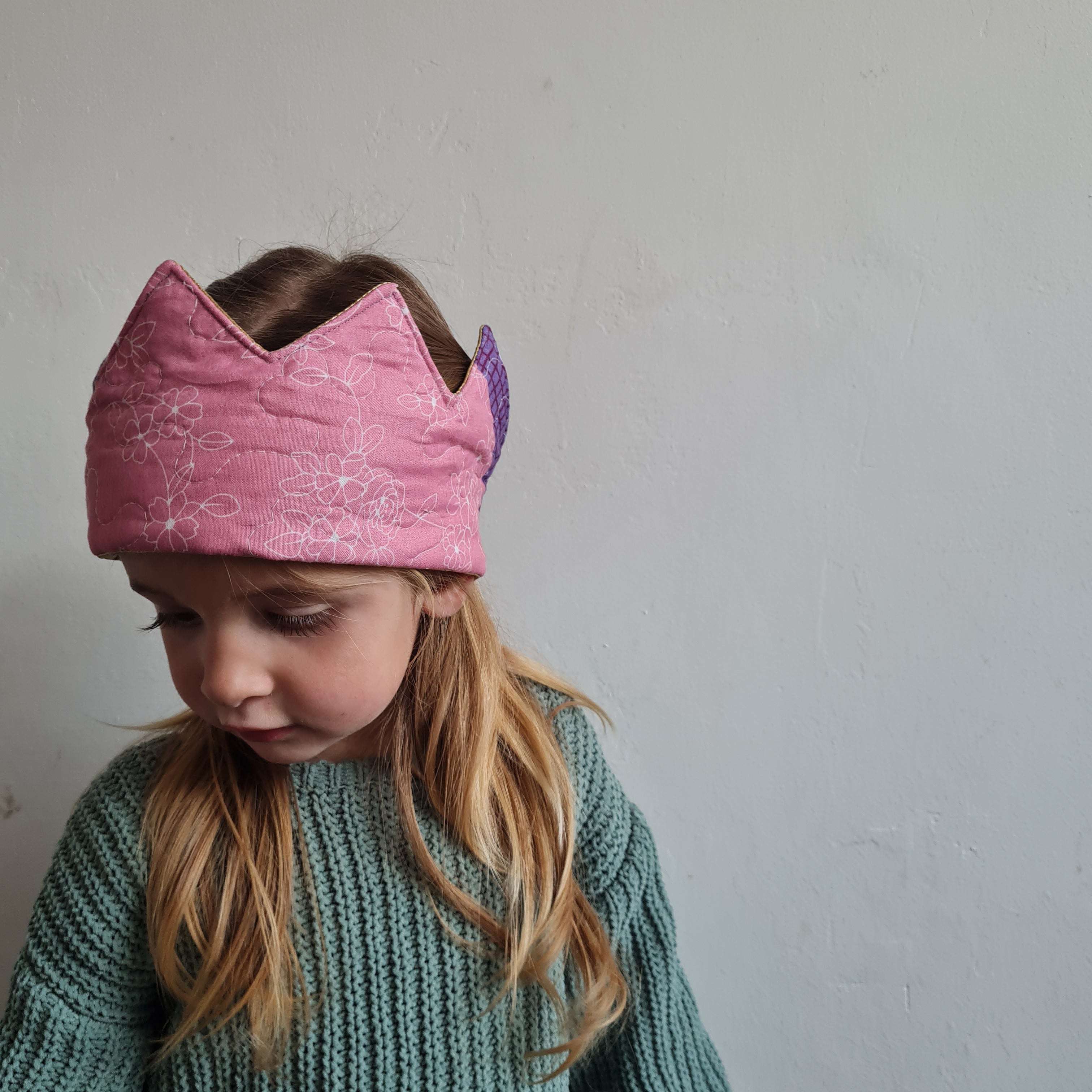 Reversible Quilted And Gold Baby And Child Crown