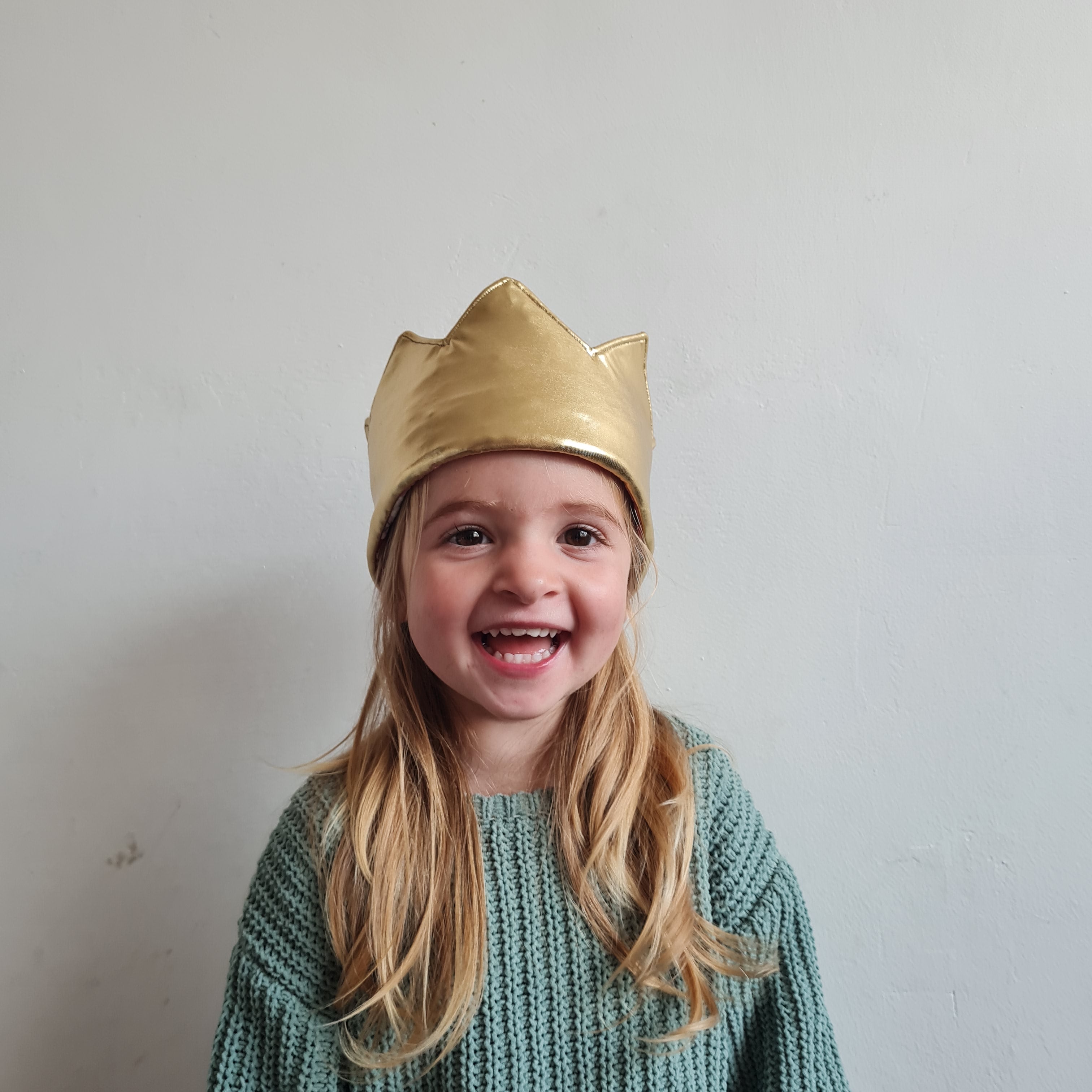 Reversible Quilted And Gold Baby And Child Crown