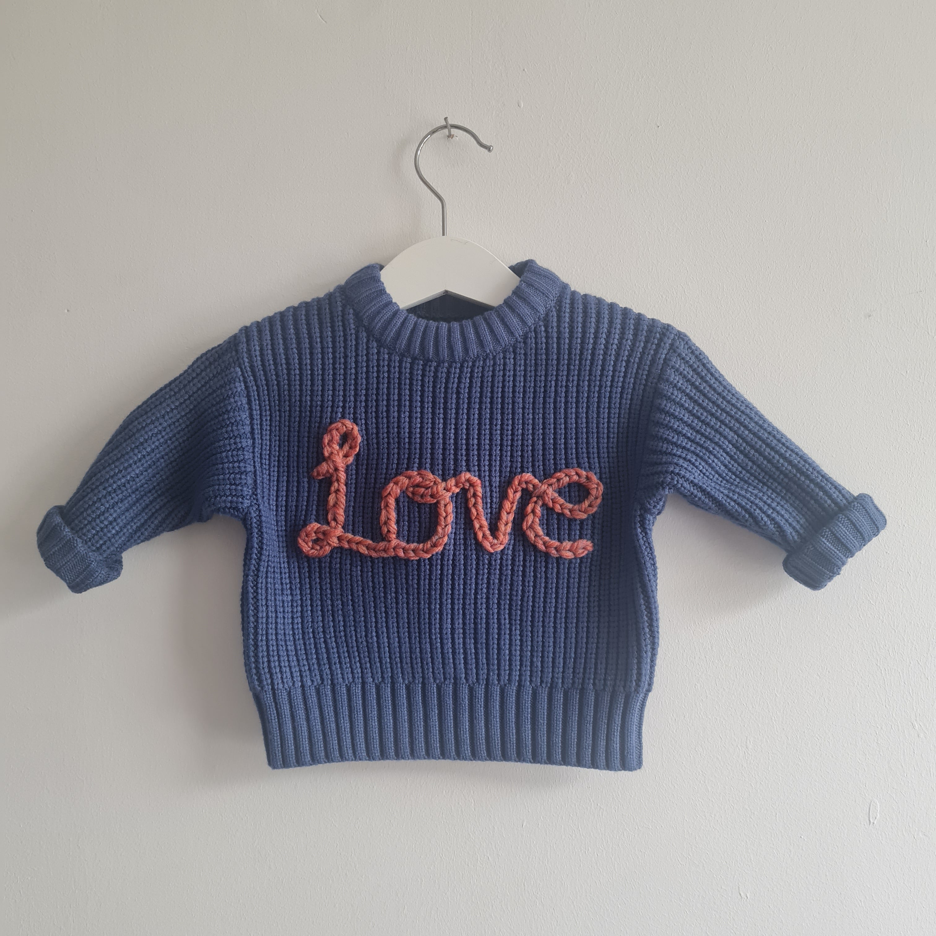 Personalised Hand Embroidered 'Love' Jumper