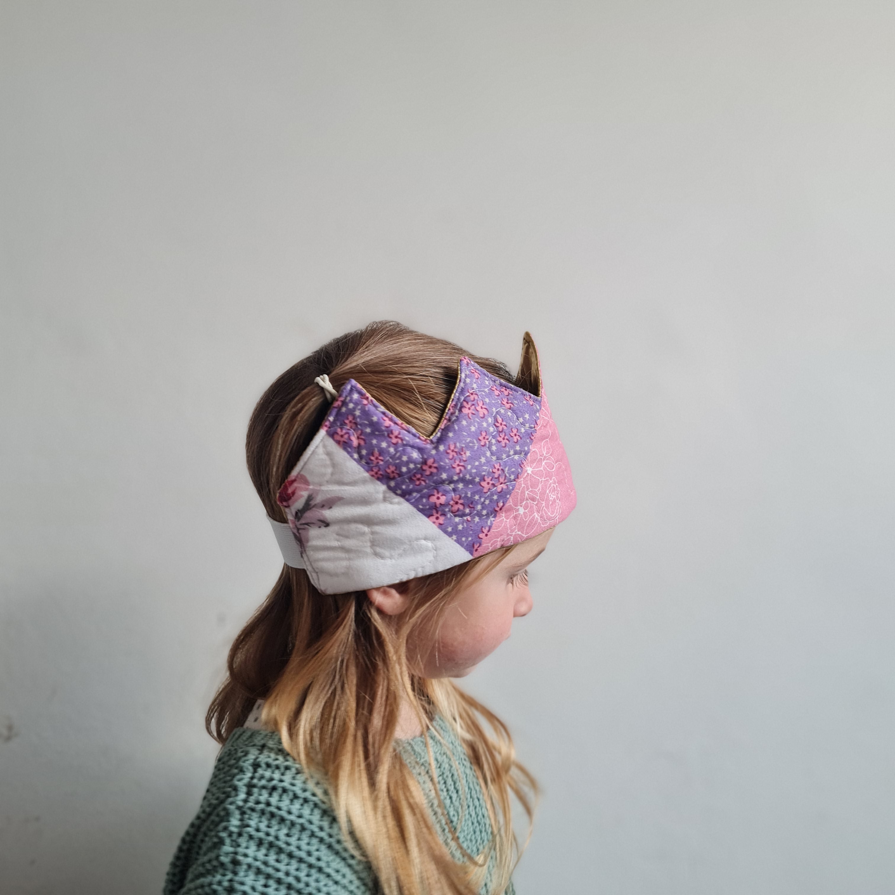 Reversible Quilted And Gold Baby And Child Crown