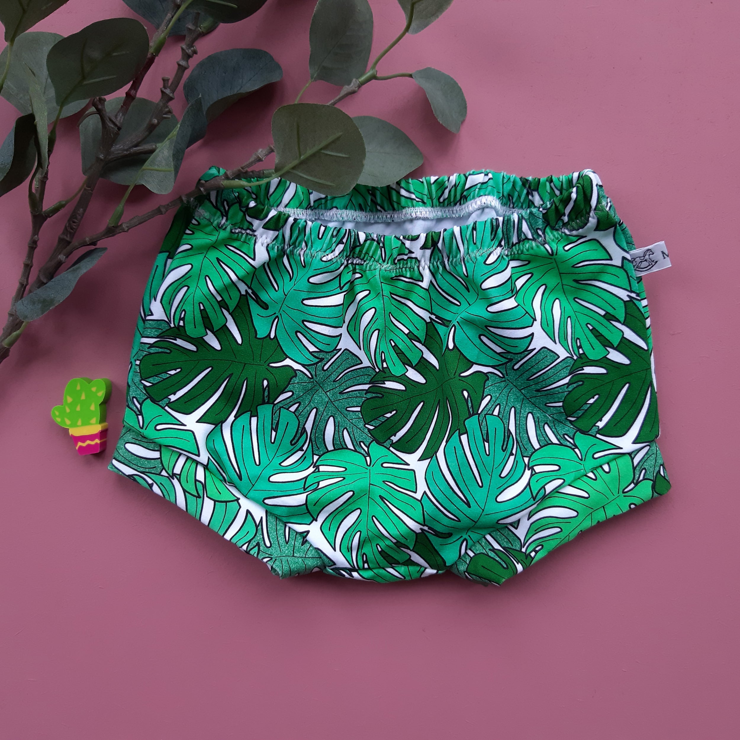 Baby And Toddler Shorts With Monstera Leaf Design
