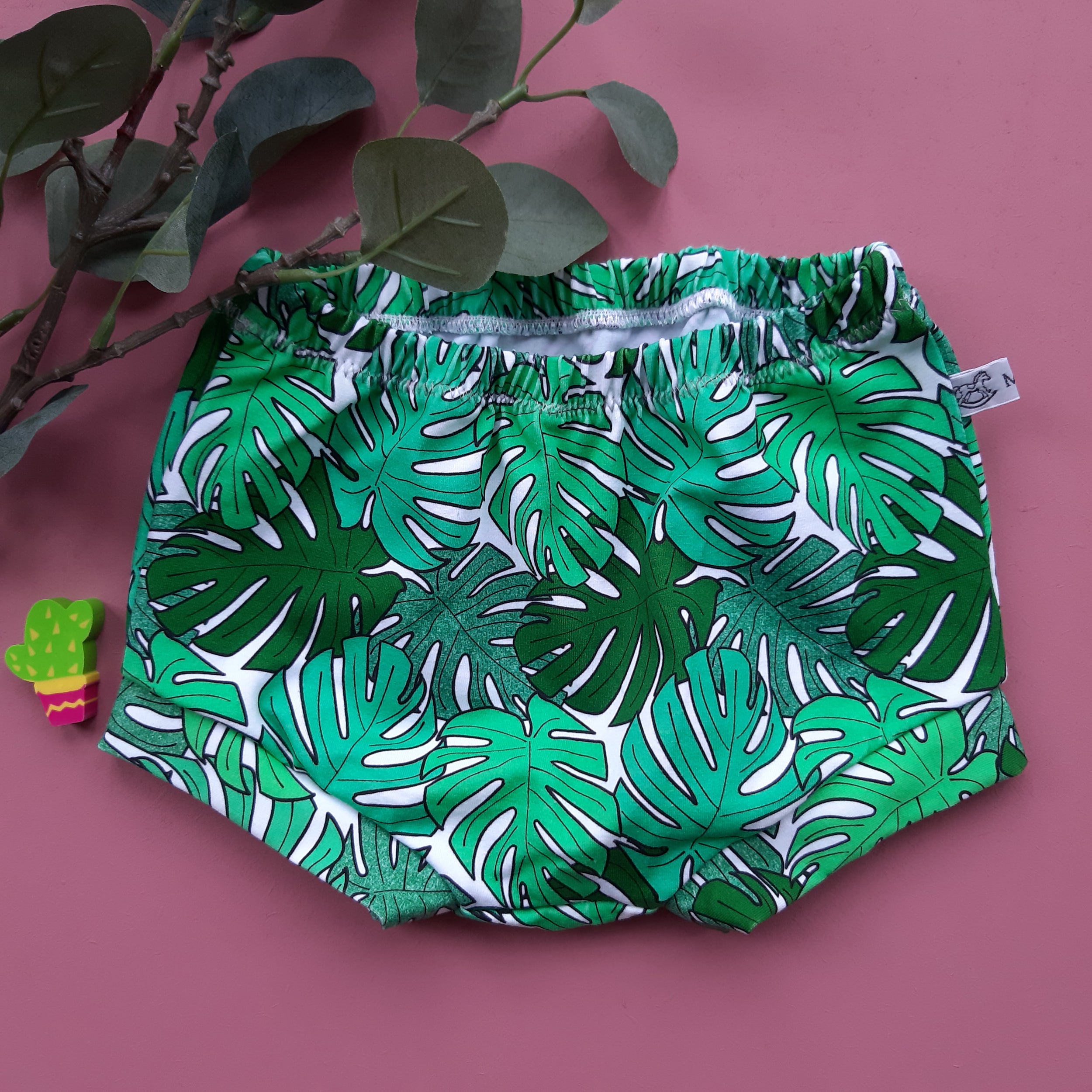 Baby And Toddler Shorts With Monstera Leaf Design