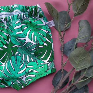 Baby And Toddler Shorts With Monstera Leaf Design