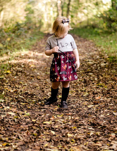 Woodland Animal Skirt ~ Maroon
