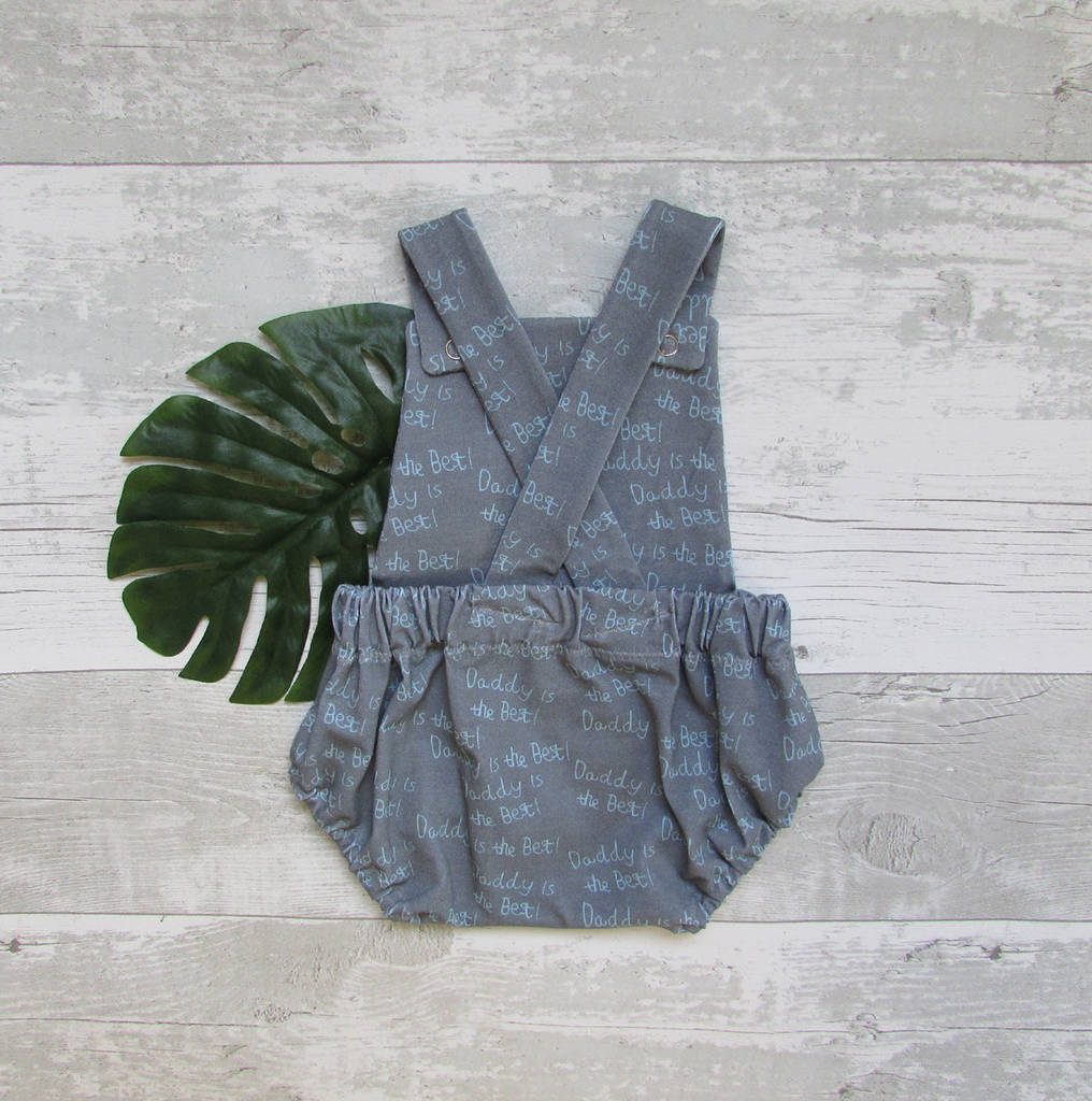 'Daddy Is The Best' Grey Baby Romper