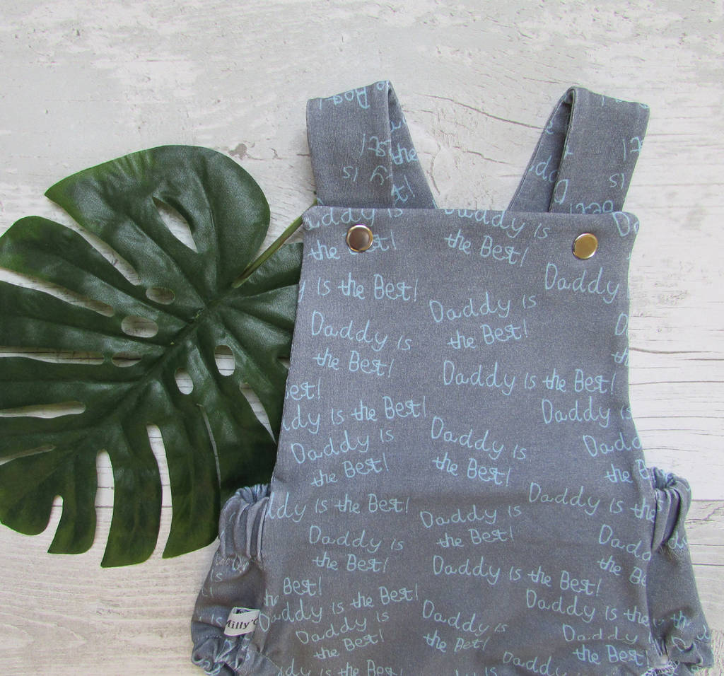 'Daddy Is The Best' Grey Baby Romper