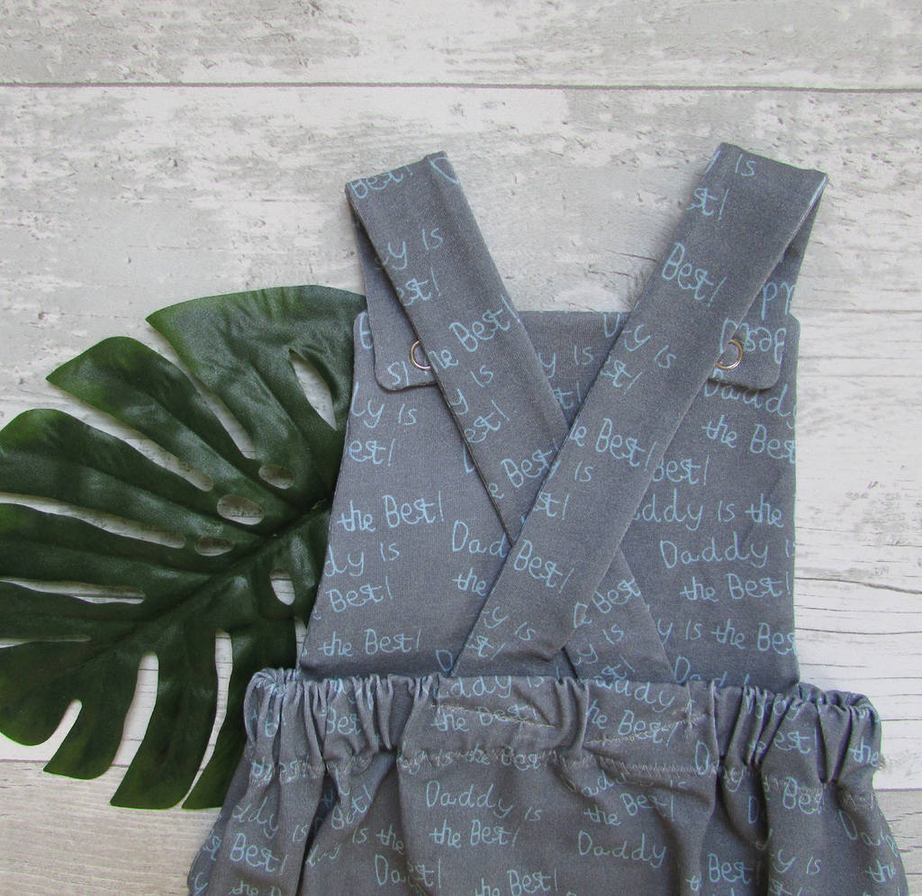 'Daddy Is The Best' Grey Baby Romper